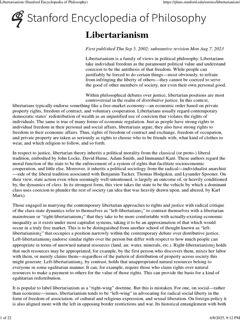 Understanding Libertarianism: Key Concepts | PDF | Libertarianism ...