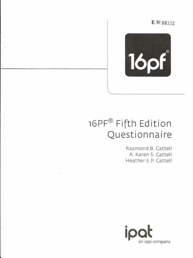 16 PF Questionnaire | PDF