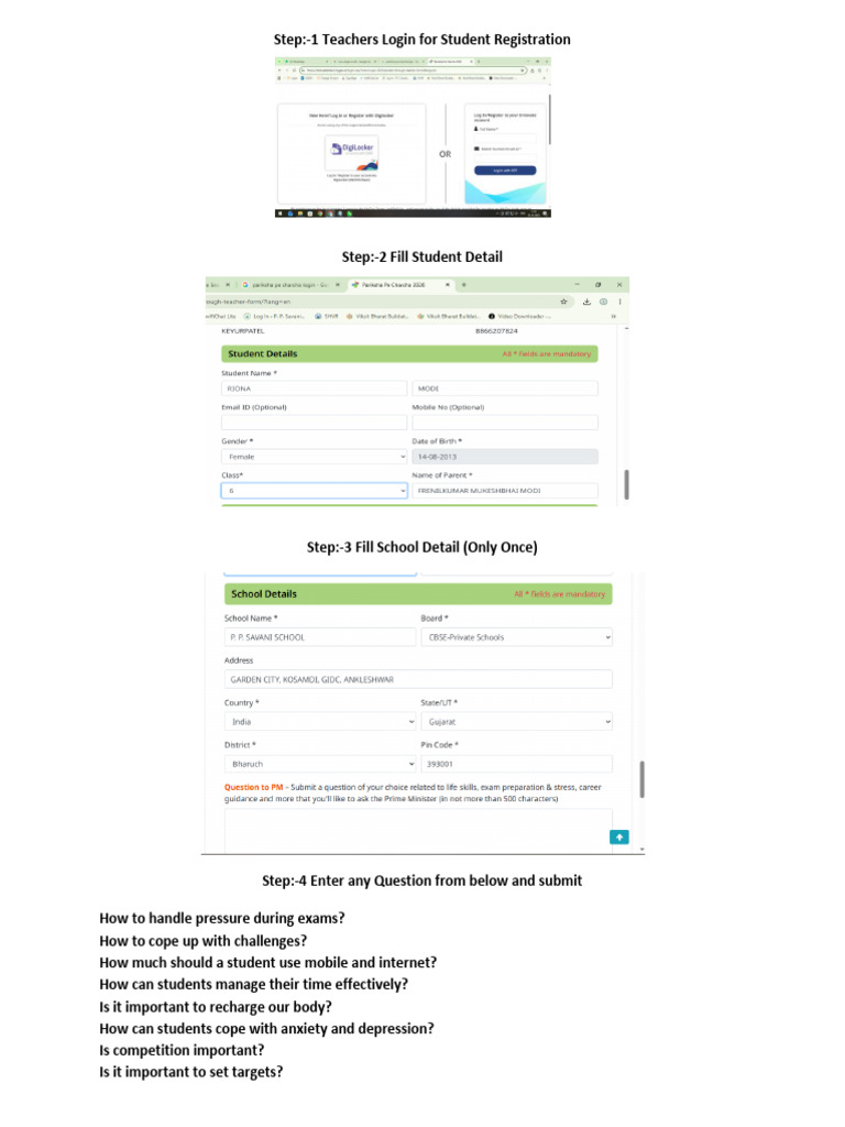 Teacher Login for Student Registration Guide | PDF