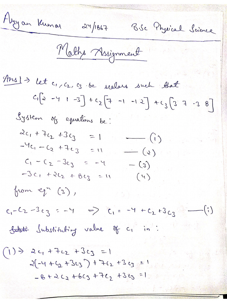 Maths Assignment | PDF