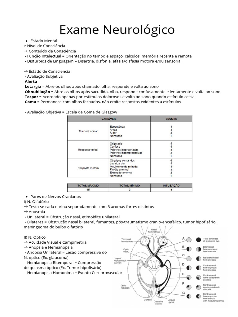 Exame Neurológico | PDF | Olho humano | Músculo