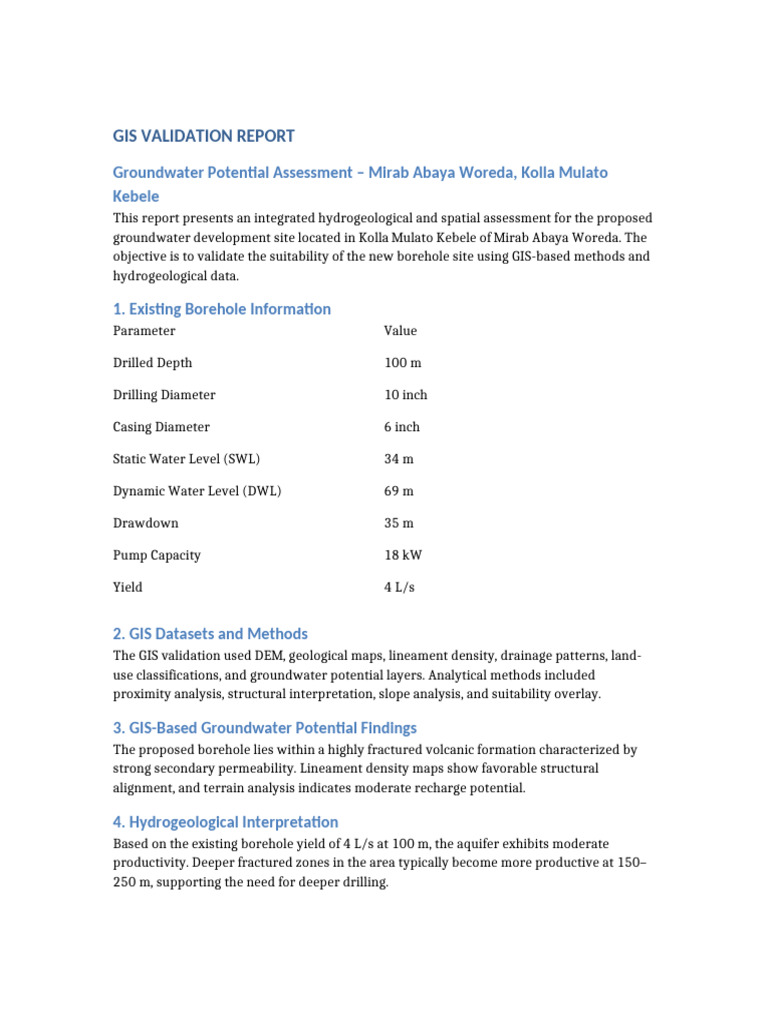 GIS Validation Mirab Abaya | PDF