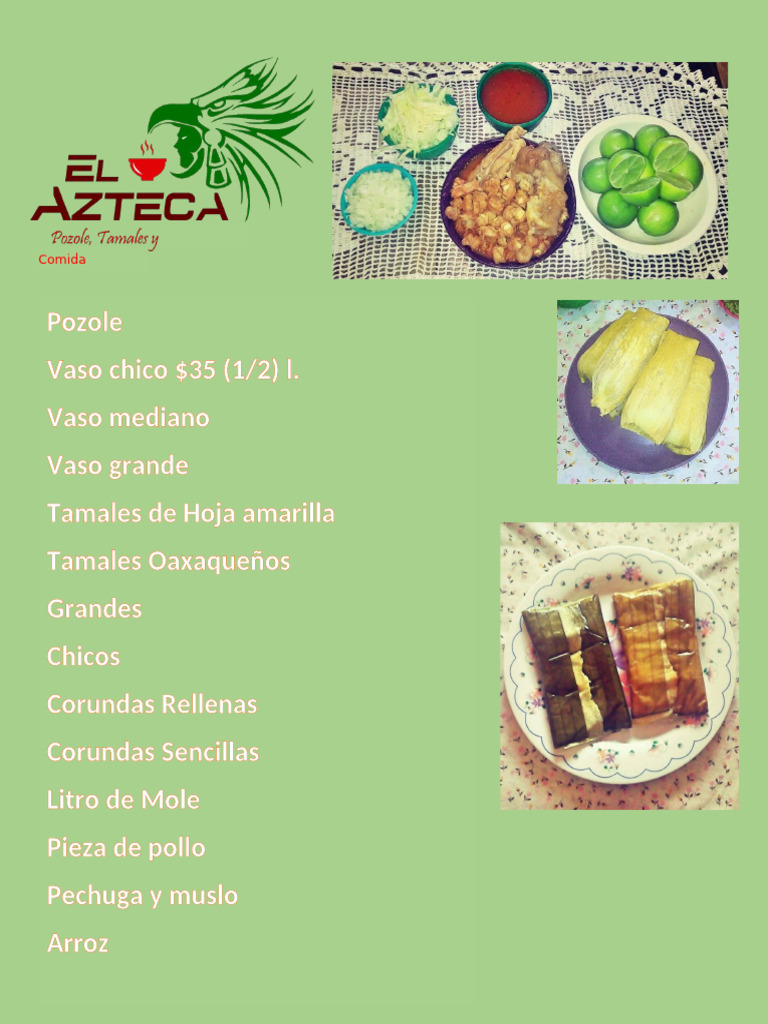 Menú de Comida Tradicional Mexicana | PDF