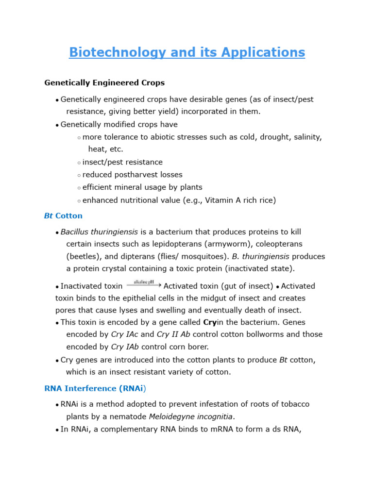Biotechnology and Its Applications | PDF | Genetically Modified ...