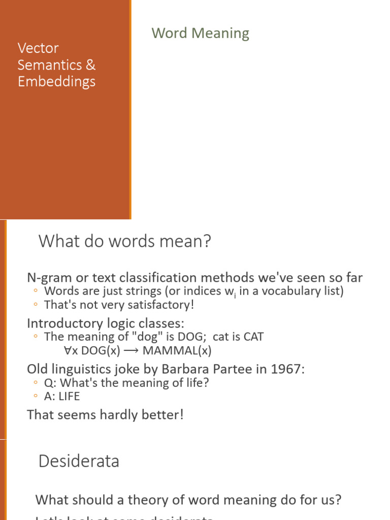 Understanding Vector Semantics and Embeddings | PDF | Matrix ...