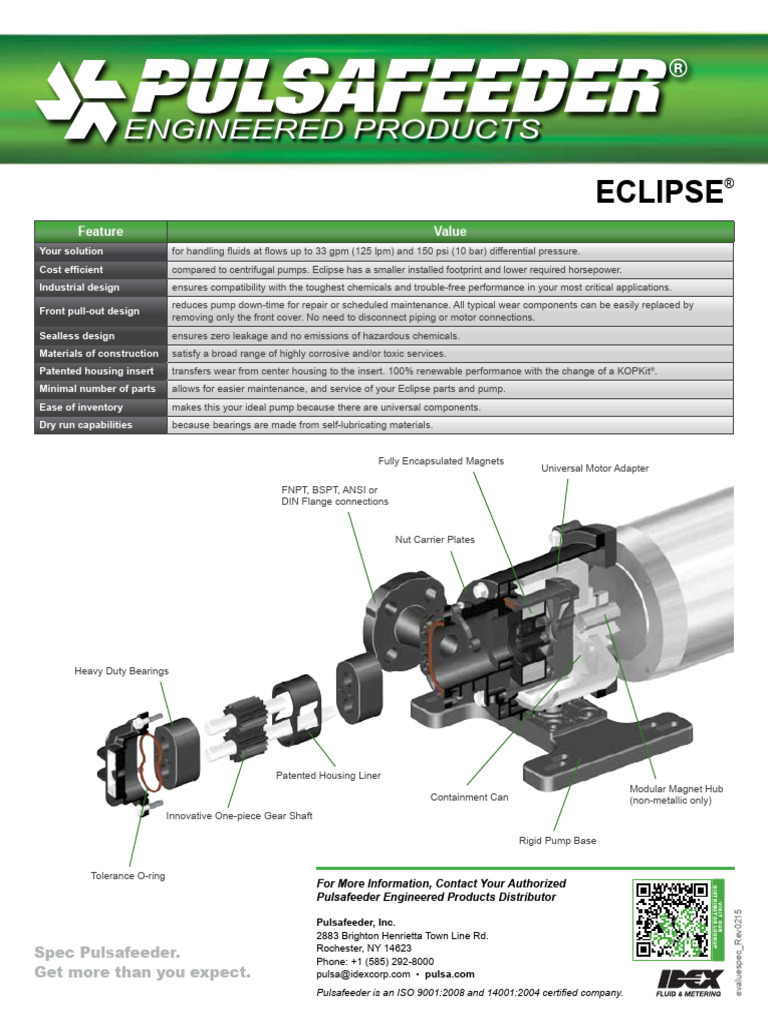 Eclipse Pump: Efficient Fluid Handling | PDF | Pump | Gas Technologies