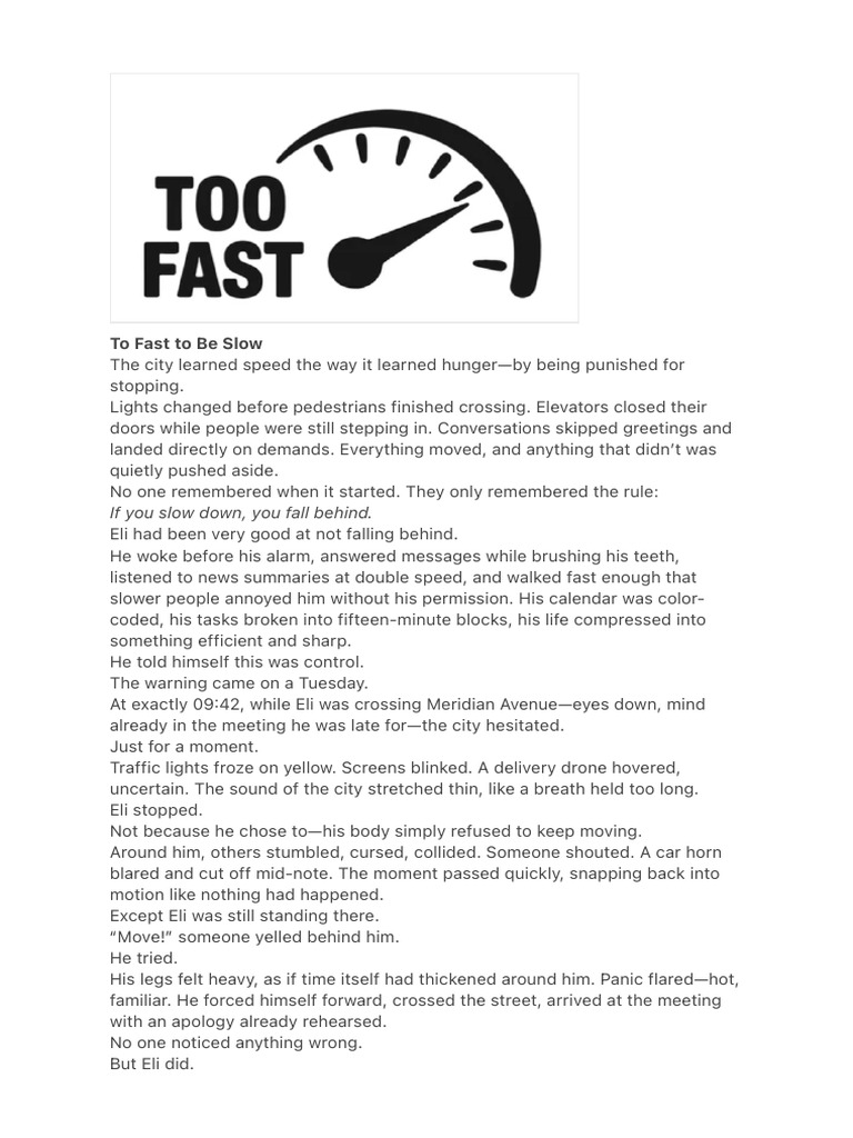 08. too Fast to Be Slow | PDF
