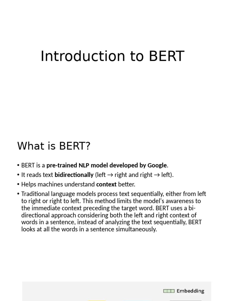 Understanding BERT for NLP Tasks | PDF | Computational Neuroscience ...