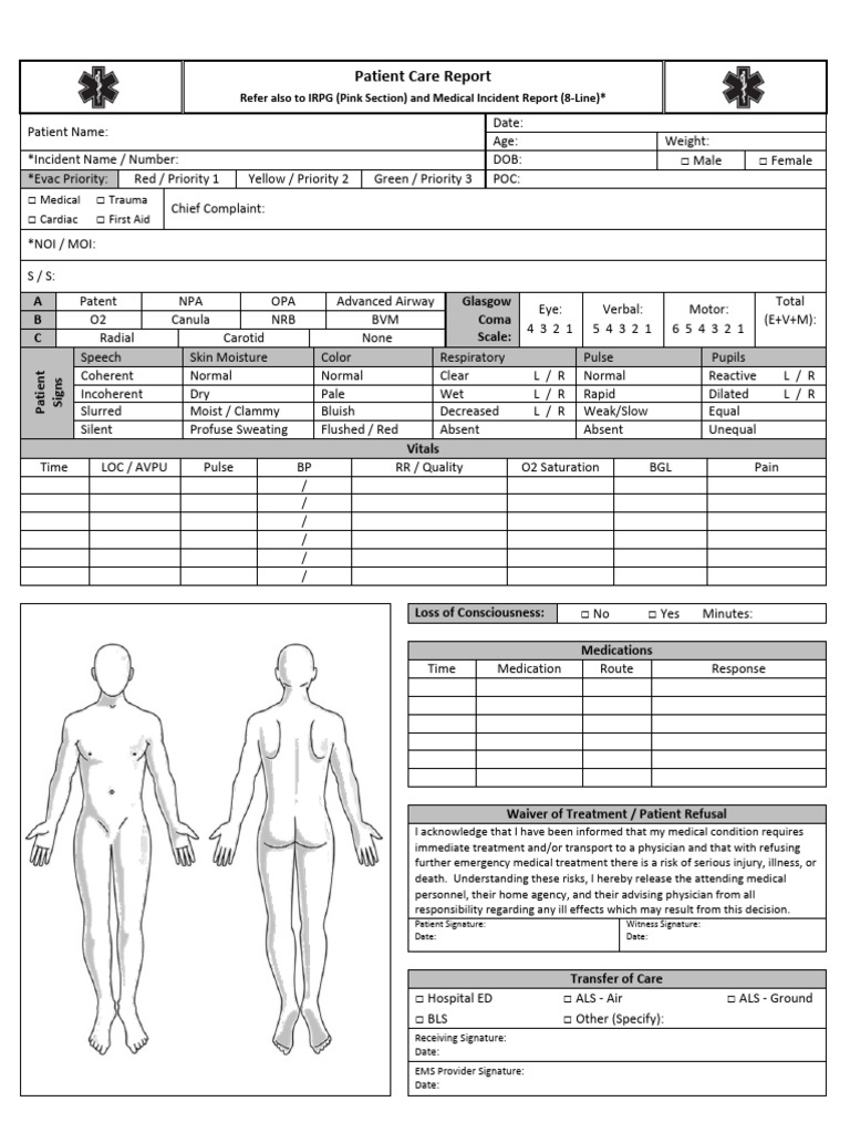 Patient Care Report Template | PDF | Clinical Medicine | Medical ...