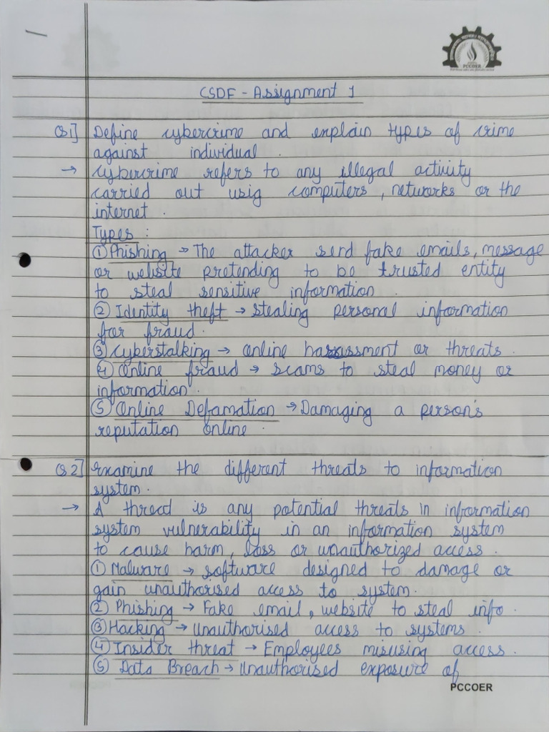 Becoc29 CSDF Assignment-1 | PDF