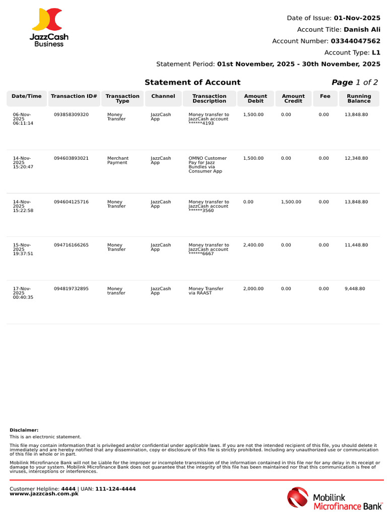 AccountStatement | PDF | Wire Transfer | Debit Card