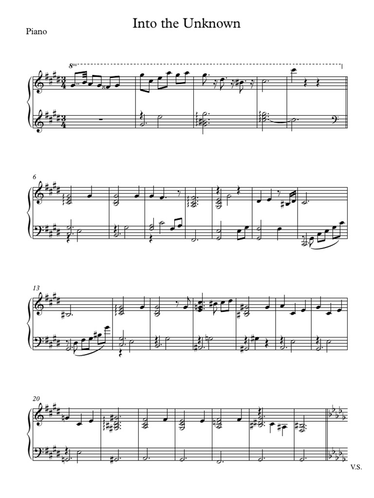 Partition Piano : Into the Unknown | PDF | Lexicologie | Langues du ...