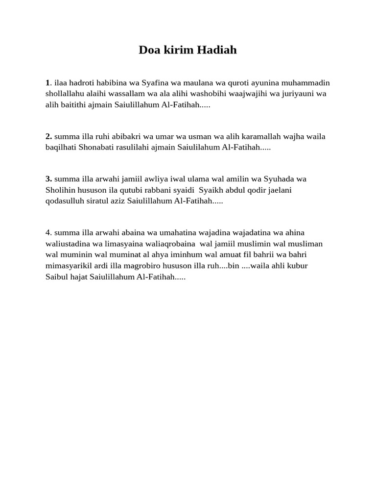 Doa Kirim Hadiah | PDF