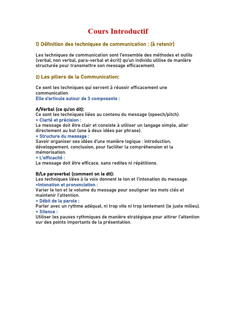 Techniques de Communication Efficaces | PDF | Communication non verbale
