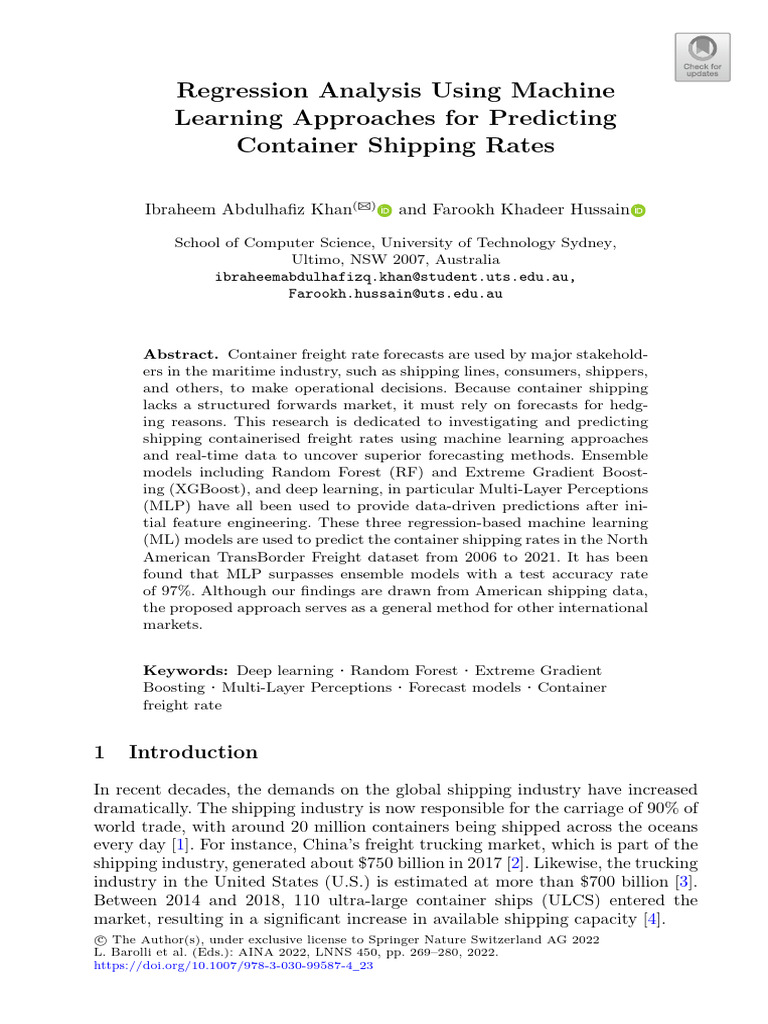 Regression Analysis Using Machine Learning Approaches For Predicting ...
