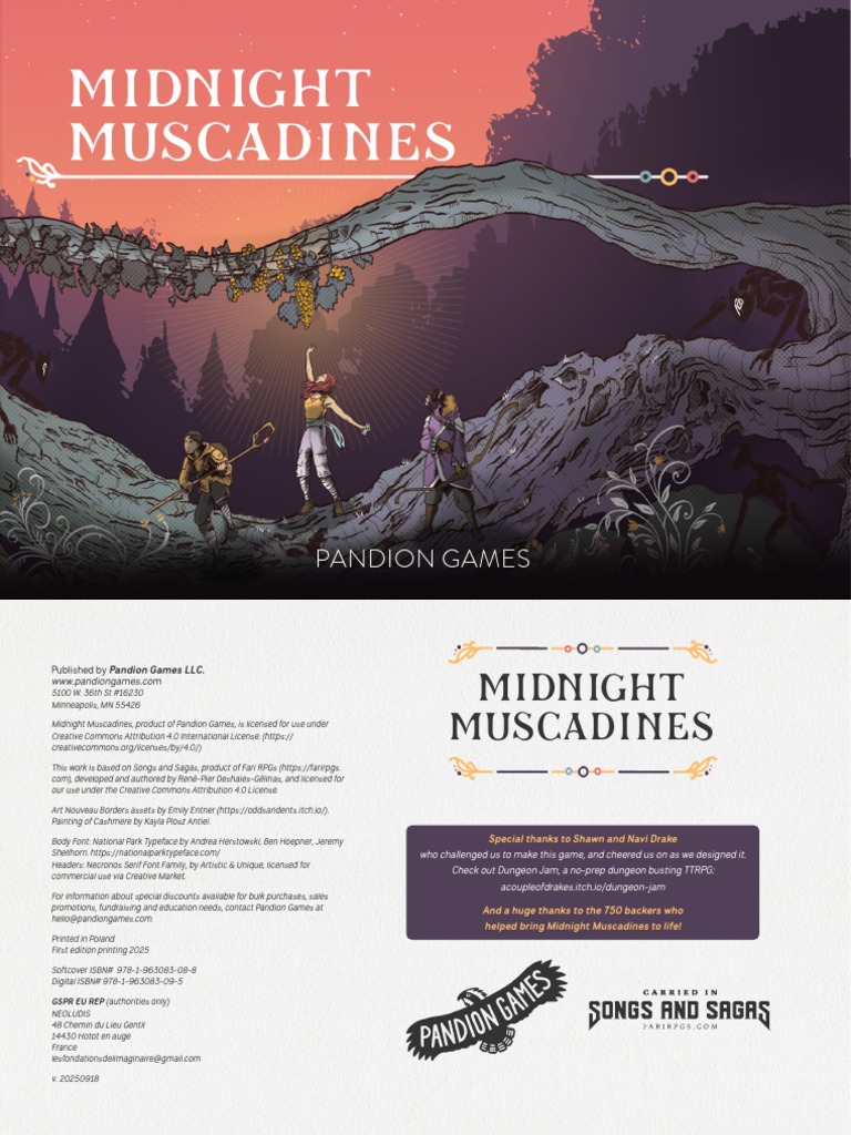 Midnight Muscadines TTRPG Guide | PDF | Dice | Grape