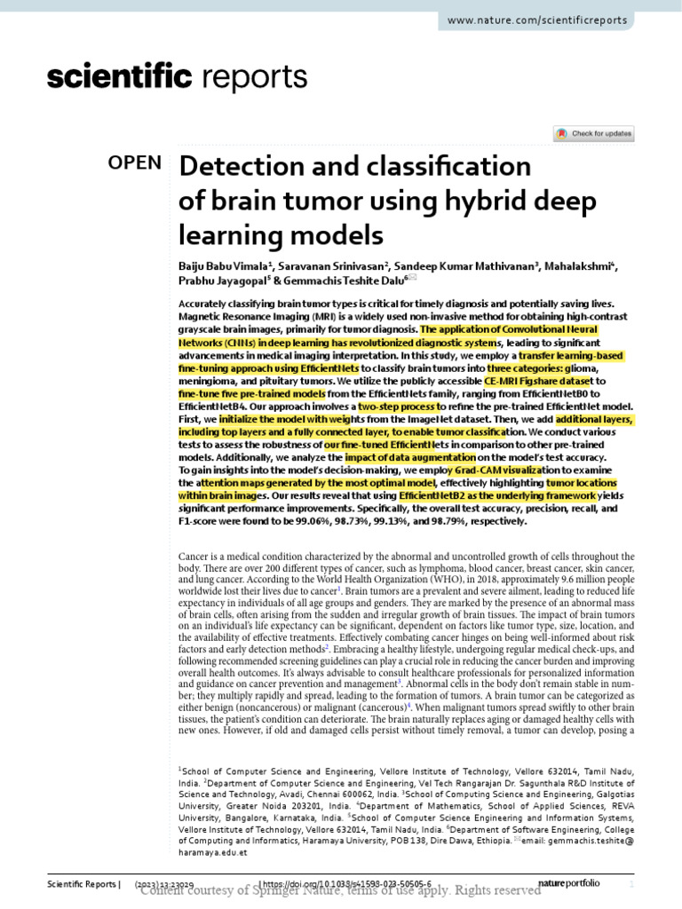 Brain Tumor Classification with EfficientNet | PDF | Cancer | Magnetic ...