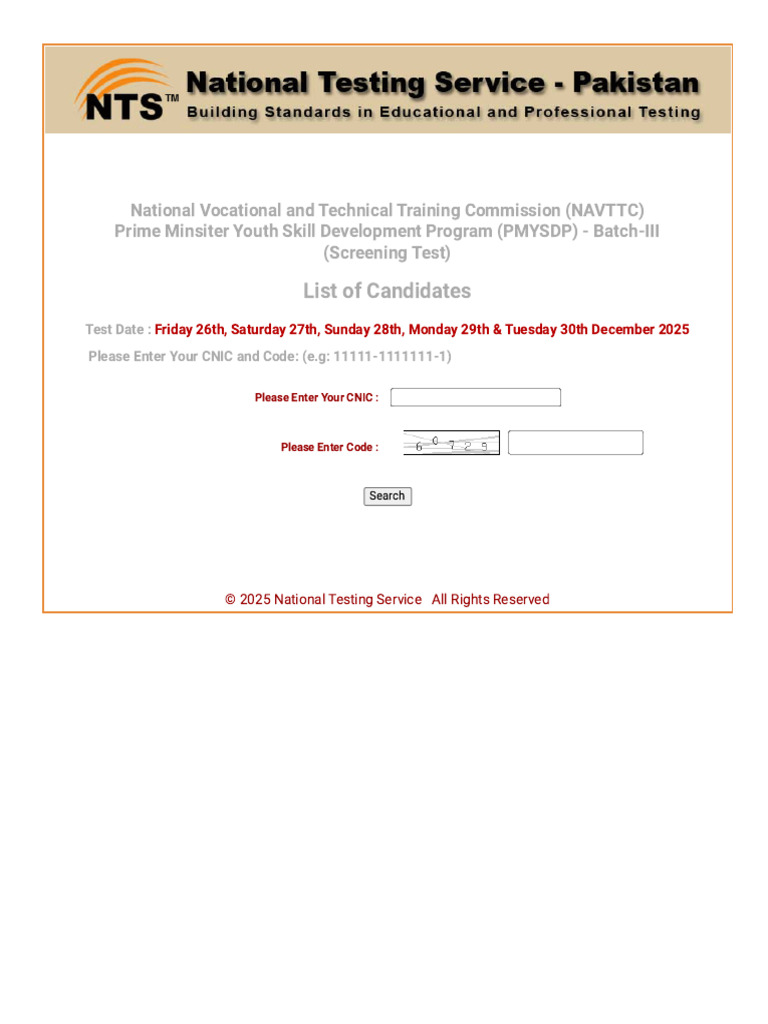 English Navttc NTS Test Slip | PDF