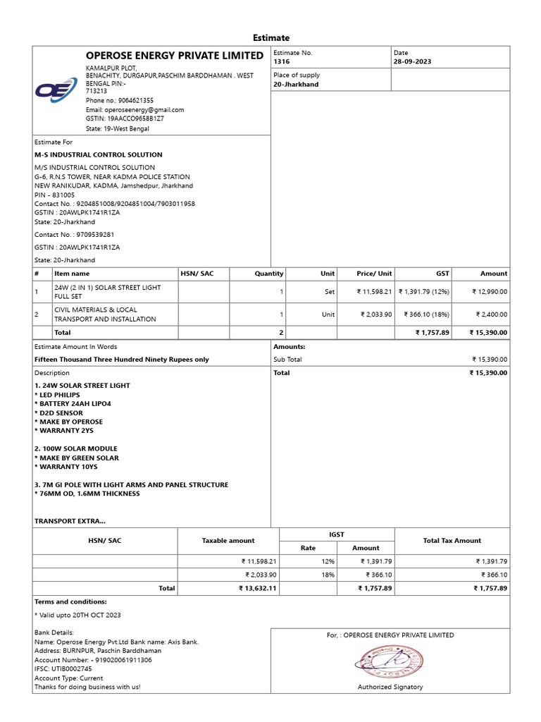 24w 2n1 Light Full Set (M-S Industrial Control Solution) Estimate ...
