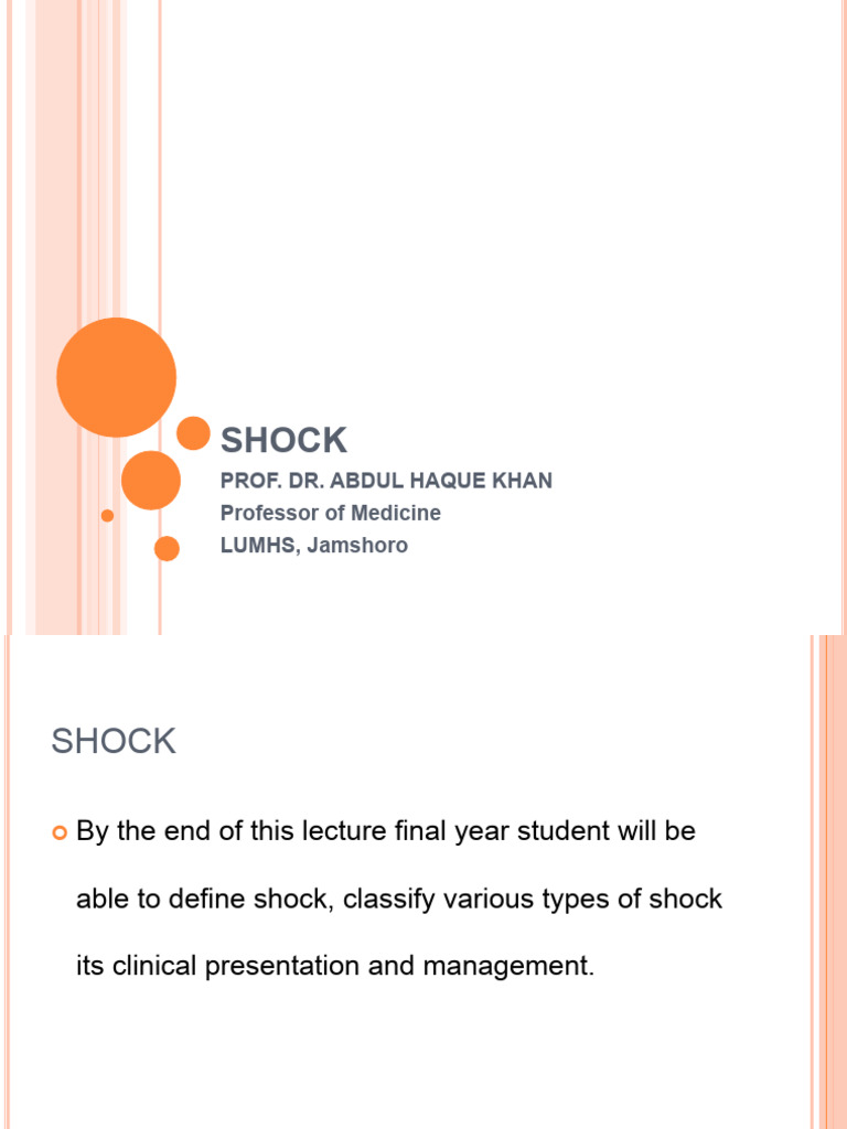 Understanding Types and Management of Shock | PDF | Shock (Circulatory ...