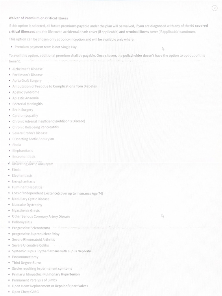 60-Critical Illness List | PDF