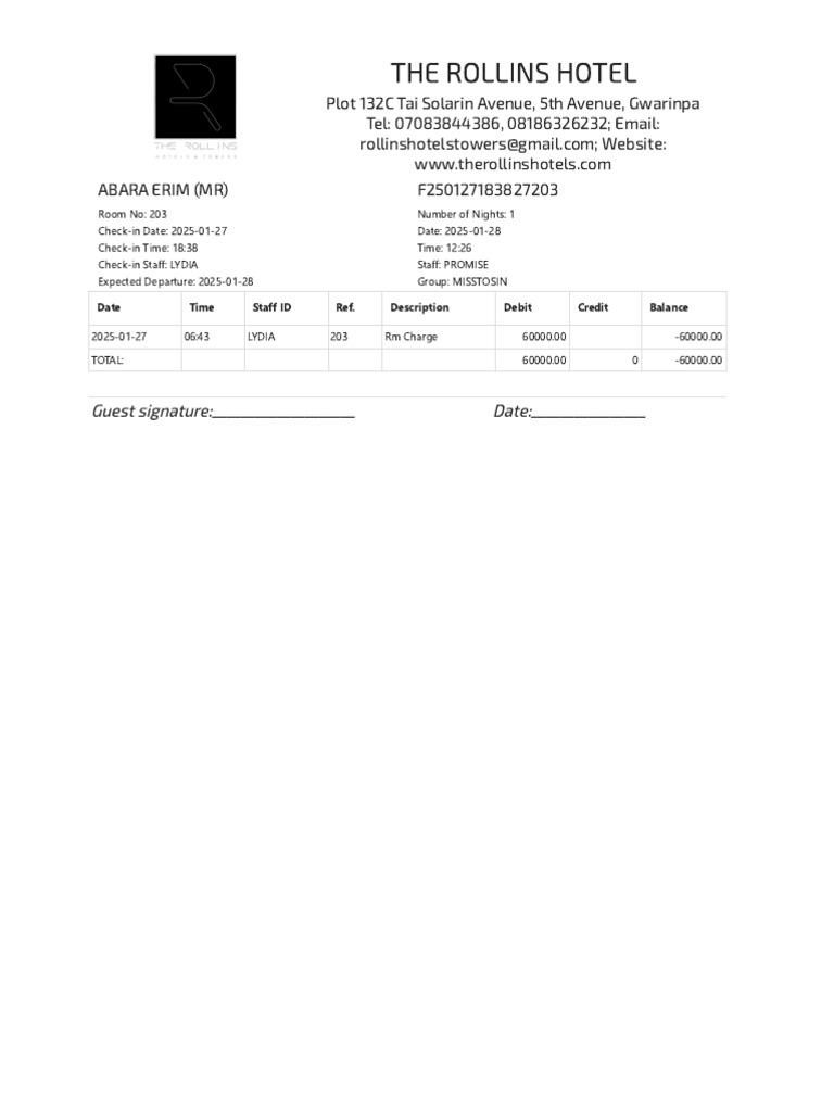 Statement of Account - Receipt Sample | PDF
