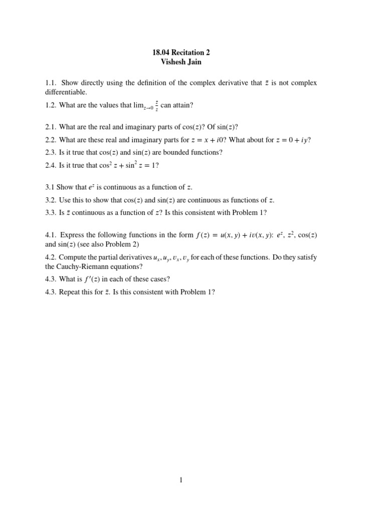 Recitation 2 | PDF