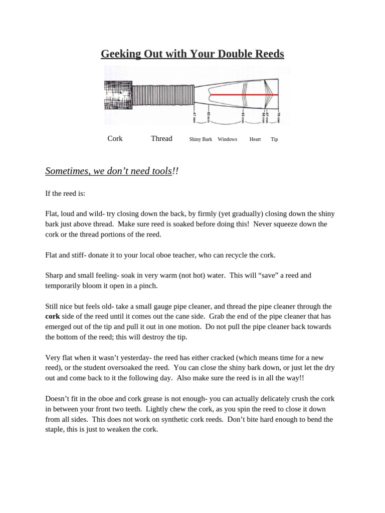 Oboe Reed Maintenance Tips | PDF | Oboe | Elementary Organology