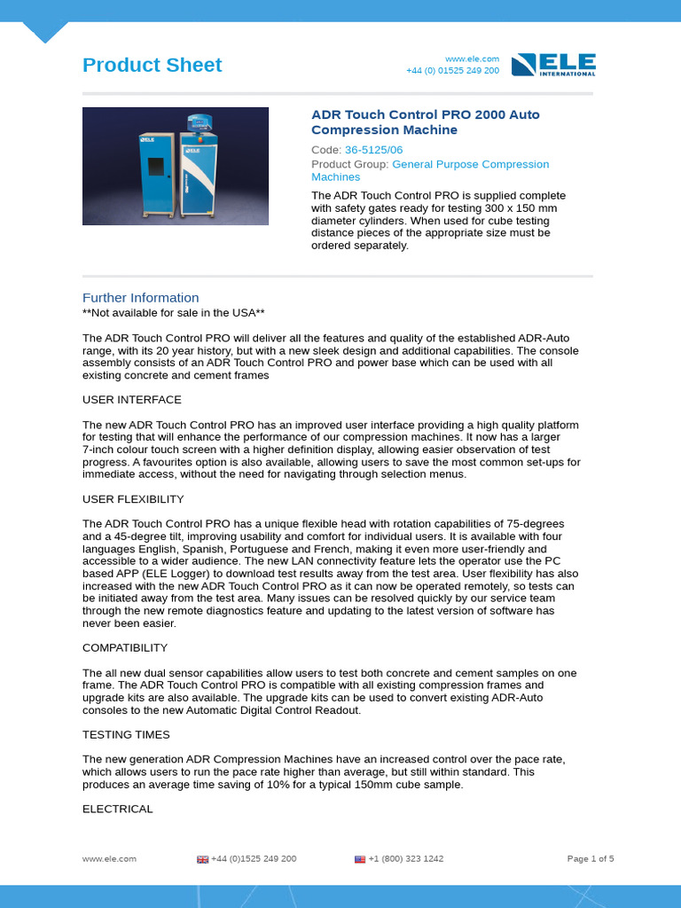 ADR Touch Control PRO 2000 Machine | PDF | Alternating Current | Usability