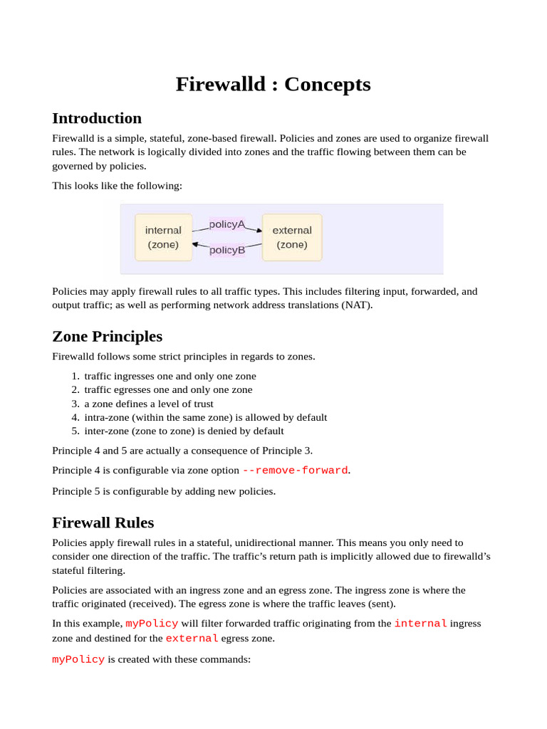 1- Firewalld Concept | PDF | Firewall (Computing) | Computer Network