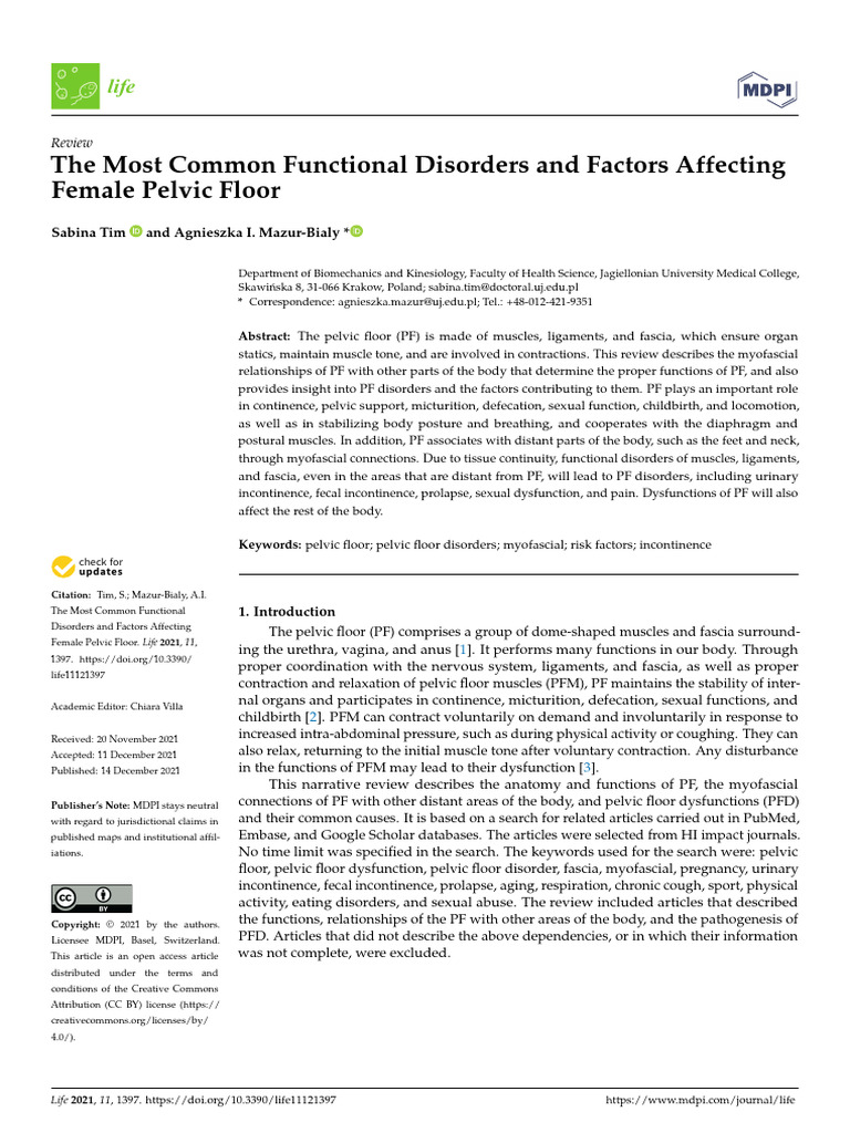 Common Disorders of Female Pelvic Floor | PDF | Urinary Incontinence ...