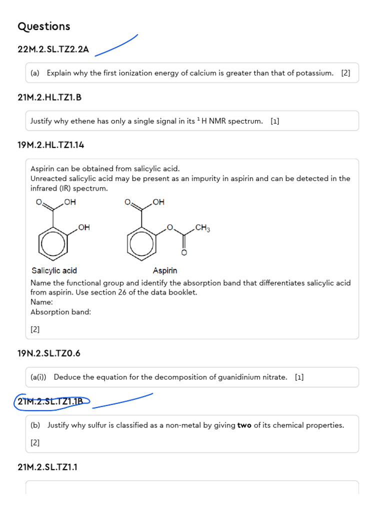 Chemistry Exam Questions and Concepts | PDF | Acid | Chemical Bond