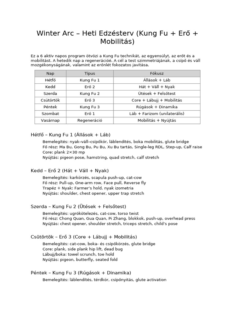 Winter Arc Master Plan | PDF