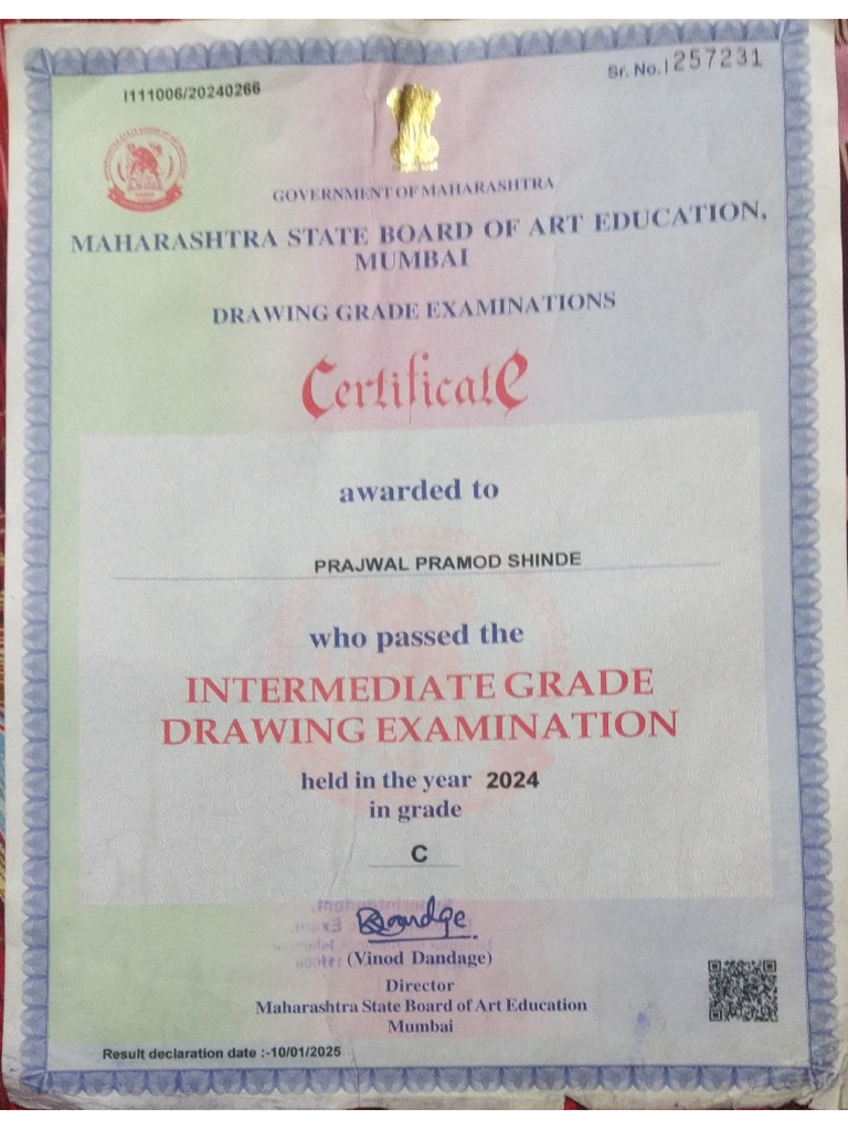 Intermediate Exam Cirtificate | PDF