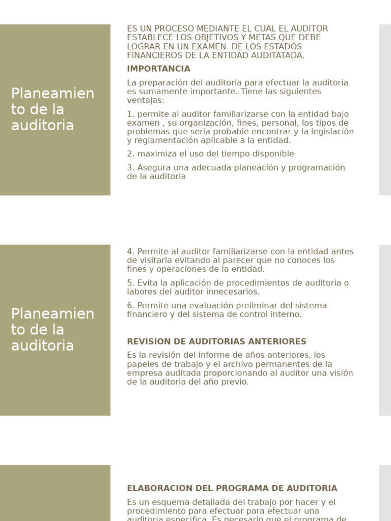 Planeamiento de La Auditoria | PDF | Auditoría | Contralor