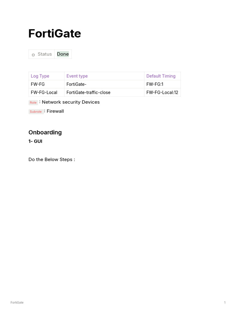 FortiGate Firewall Logging Setup Guide | PDF