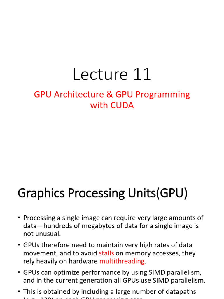 GPU Architecture and CUDA Programming | PDF | Graphics Processing Unit ...