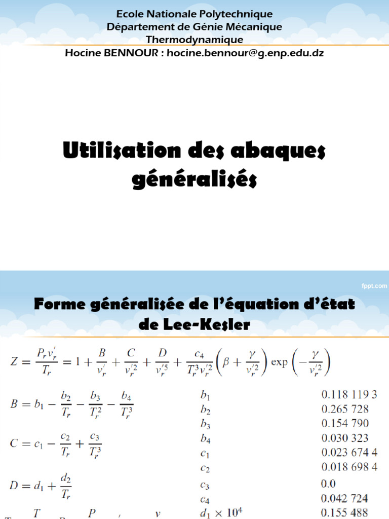 Abaques généralisés en thermodynamique | PDF | Pression | Enthalpie