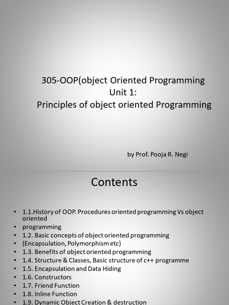 Object-Oriented Programming Concepts | PDF | Object Oriented ...
