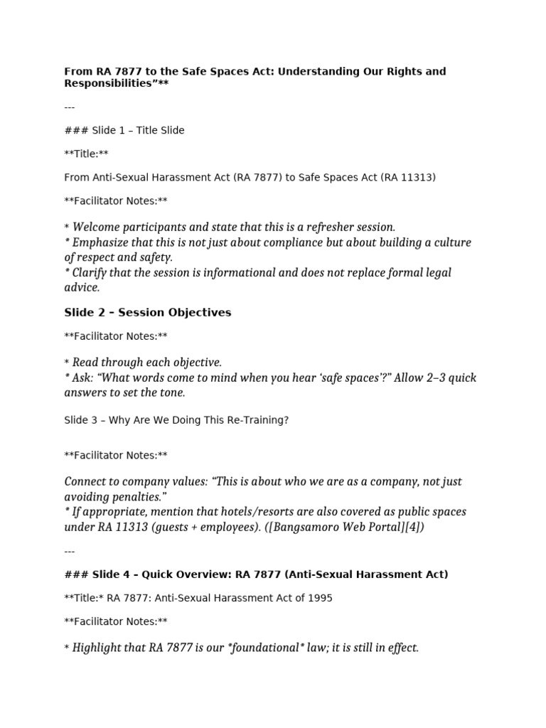 Understanding RA 7877 & Safe Spaces Act | PDF | Sexual Harassment ...