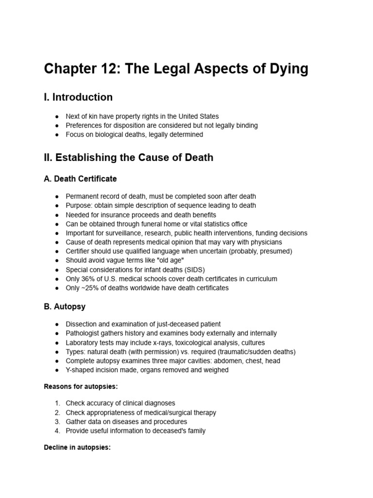 Chapter 12 - The Legal Aspects of Dying | PDF | Will And Testament ...