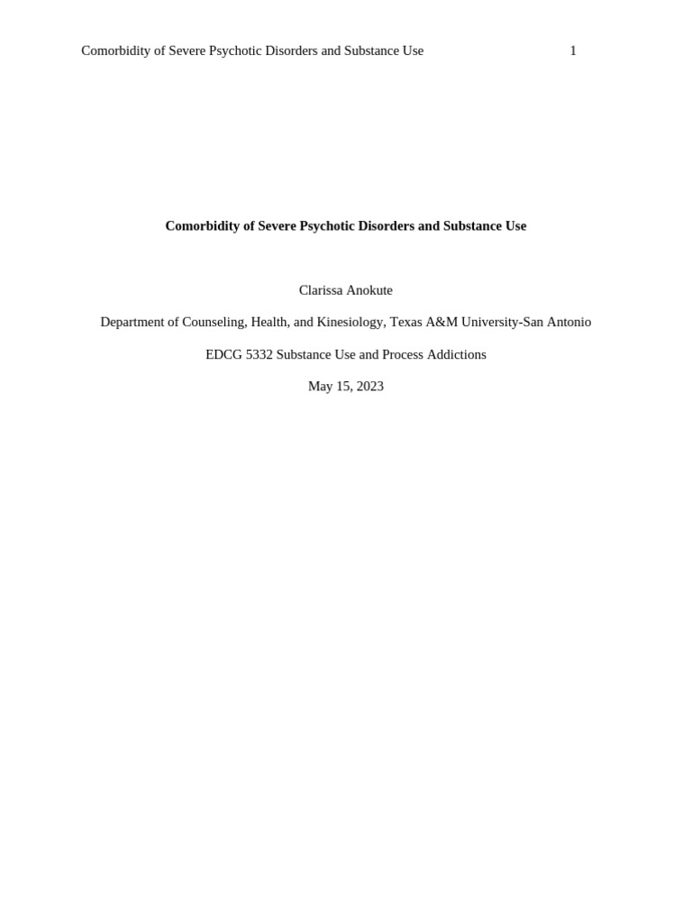 Comorbidity of Severe Psychotic Disorders and Substance Use | PDF ...