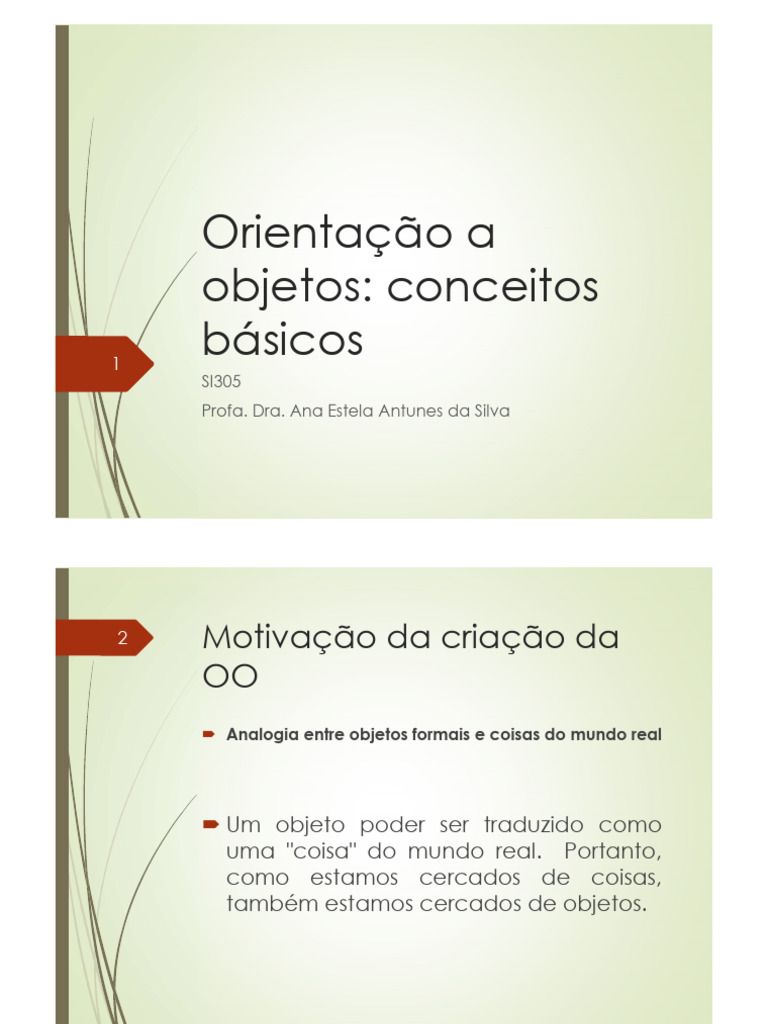 Tópico Conceitos Básicos OO | PDF | Classe (programação de computadores ...
