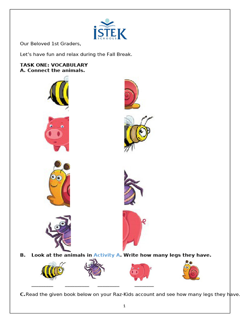 Fun Fall Break Activities for 1st Graders | PDF