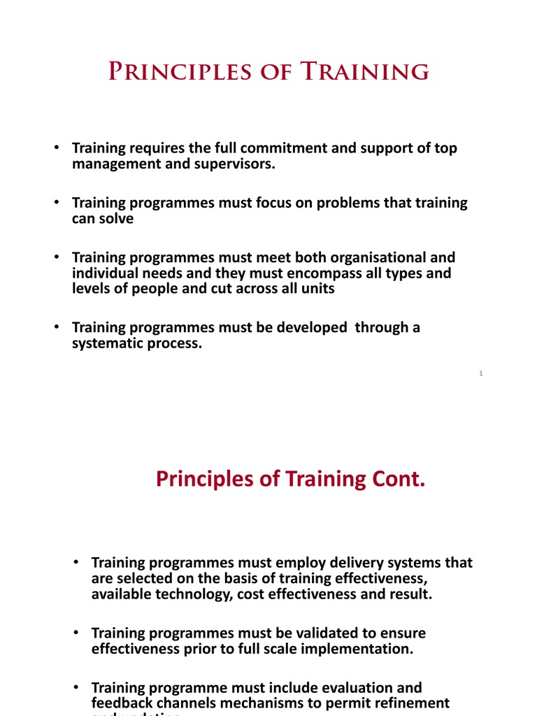 Key Principles of Effective Training | PDF | Business