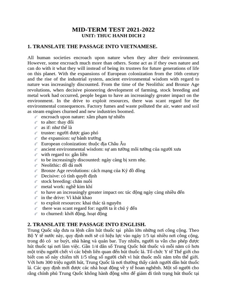 Midterm Test Trans 2 | PDF