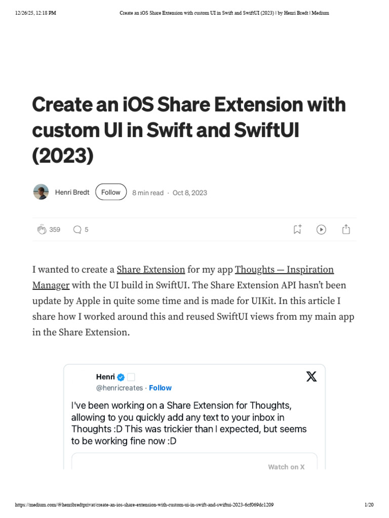 Create an iOS Share Extension with custom UI in Swift and SwiftUI (2023 ...