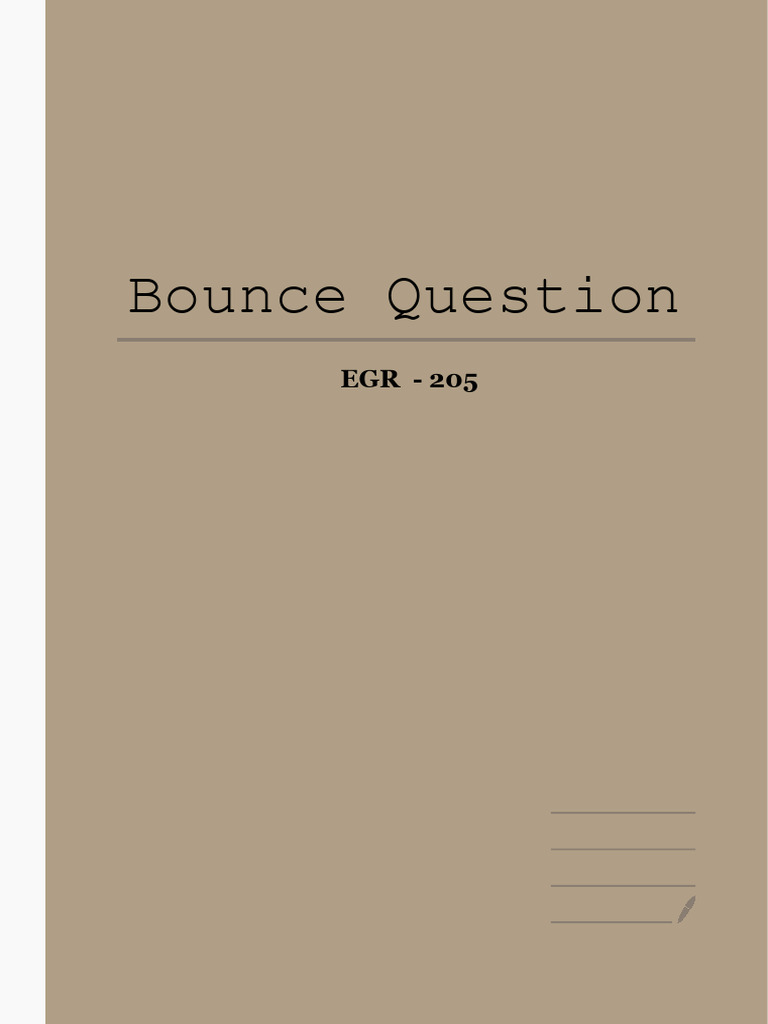 Bounce Question | PDF