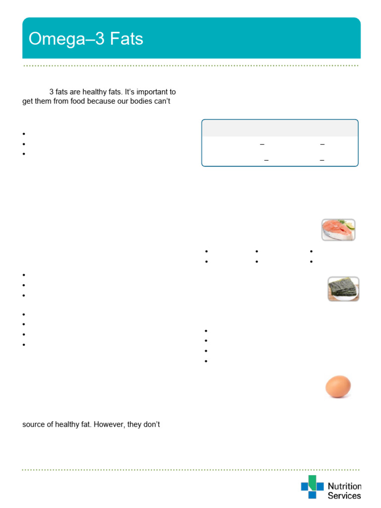 Omega-3 Fats: Benefits and Sources | PDF | Omega 3 Fatty Acid | Fish Oil