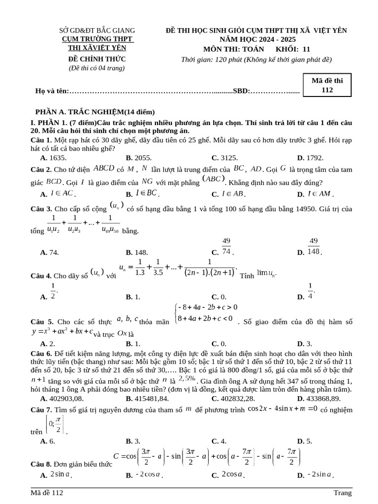 Toán 11-112 | PDF